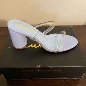 Light Blue Clear Strap Block Sandals